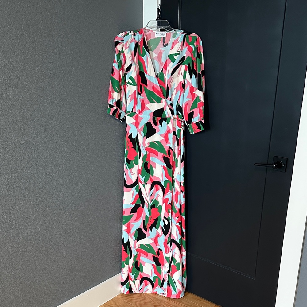 First Love Colorful Abstract Maxi Dress